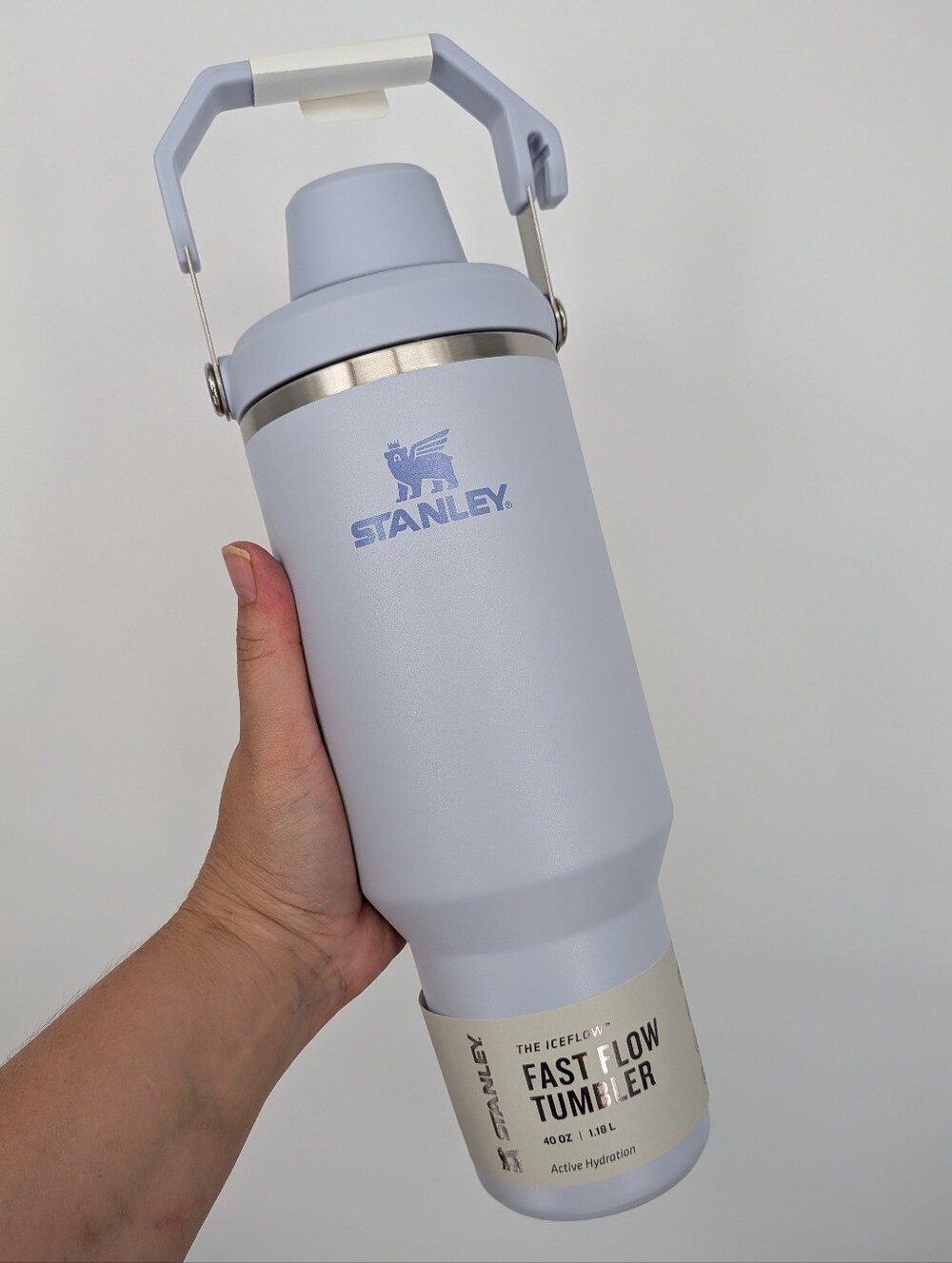 NEW STANLEY Water bottle cup Iceflow Tumbler 40 OZ Fast Flow dew drop lavender